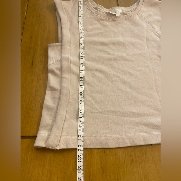 Anthropologie Sleeveless Muscle Sweatshirt Accents Tan Cream EUC S-M oversized - Picture 10 of 12
